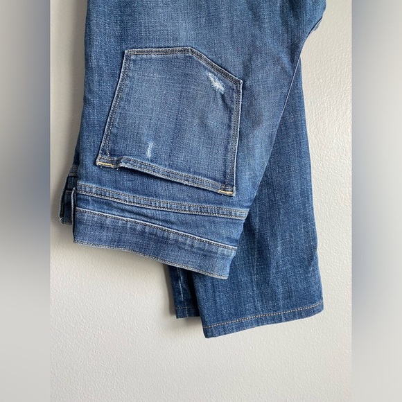 JCrew Stretch Straight Mid Rise Distressed Fade Jeans Blue Rip Cotton Relaxed 29 - Picture 6 of 9